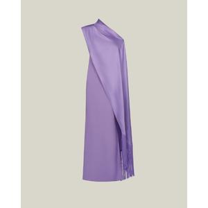 Vestido Elegante de un Solo Hombro, Cintura Baja, Largo hasta el Tobillo, Corte en A, Color Sólido, 100% Algodón, Alta Calidad, Antiarrugas - Product Image 5