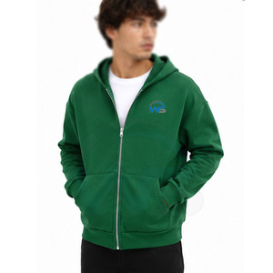 High Quality <b>Full</b> <b>Zip</b> <b>Hoodie</b> 100% Cotton Material Regular Fit Solid Winter Quick Dry Eco-Friendly OEM ODM Manufacturing Service - Product Image 3