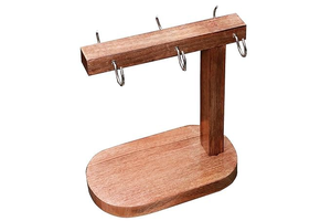 Support en bois pour tasses à café avec crochets de suspension et rangement pour soucoupes, organisateur de tasses à thé pour comptoir de cuisine, vente en gros - Product Image 3
