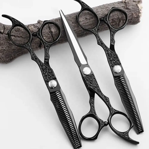 กรรไกรตัดผมเหล็กแบบตรงสำหรับร้านเสริมสวยกรรไกรตัดผมสำหรับร้านเสริมสวยด้ามจับบาง - Product Image 4