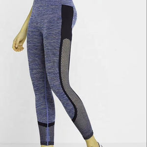 Leggings de Yoga de Cintura Alta para Mujer, Sin Costuras, Cintura Elástica, Estilo Casual para Gimnasio y Fitness, Entrenamientos de Verano, Diseño Sólido, Spandex/Poliéster - Product Image 1