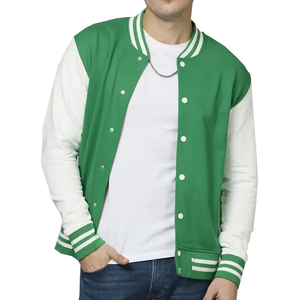 Chaqueta Varsity de Invierno para Hombre con Logotipo Personalizado OEM, Bordado de Pana, Cuello Alto, Cierre con Botones de Cuerno, Estilo Urbano, Logotipo Frontal - Product Image 1