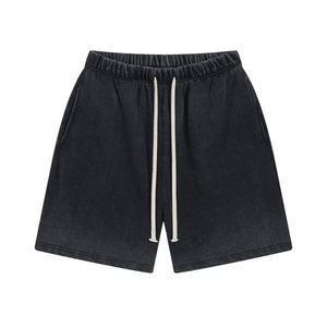 Shorts Homme Personnalisés en Coton Éponge Tricoté Respirant Écologique avec Cordon de Serrage Central, Style Urbain Uni, 120g, OEM ODM, Logo Avant - Product Image 3