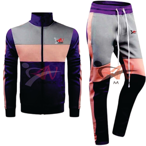 Chándal con cremallera multicolor personalizado de alta calidad para hombre, chándal de invierno con diseño en bloque, material polar - Product Image 1