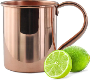 Taza de Cobre Martillada de Doble Pared con Acabado Dorado y Negro, 12oz, 14oz, 16oz - Product Image 2