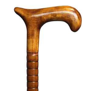 Canne et bâton de marche ronds en bois sculpté à la main, poli, style ferme moderne, écologique, pour décoration intérieure, cadeau d'Halloween et de Saint-Valentin - Product Image 1