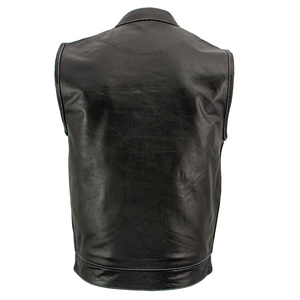 Chaleco de Motociclista de Cuero Vacuno Premium, Ropa de Motociclismo para Hombre, Fabricación OEM ODM - Product Image 2