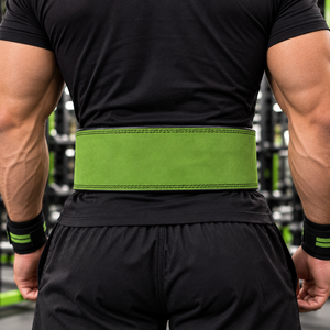 Ceinture de musculation ajustable en cuir vert Rhino Fitness avec soutien lombaire pour adultes - Product Image 2