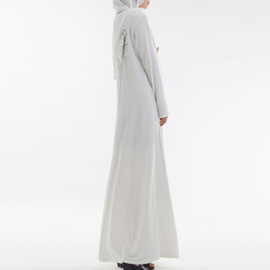 Robe longue respirante en coton (95%) et élasthanne (5%) de 220g, taille naturelle, teinte unie, tissée, écologique, collection automne – Meilleure vente - Product Image 2