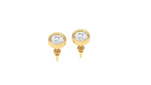 Pendientes Redondos de Oro Amarillo de 14k y 18k con Diamantes Cultivados en Laboratorio, 1 Quilate, Corte Brillante, Joyería Fina, Regalo Elegante para Mujer, B2B - Product Image 4