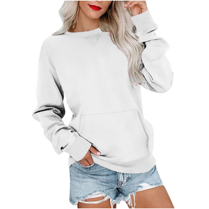Wholesale High Quality Women's Sweatshirt Round Neck Casual Long Sleeve Sweatshirt Cotton Crew Neck <b>Pullover</b> Relaxed Fit Tops - Product Image 4