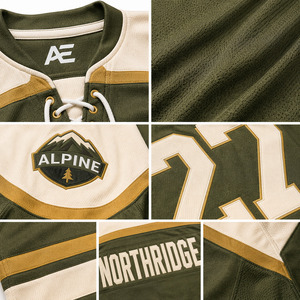 Factory Wholesale Custom Ice Hockey Uniform Heavyweight Jersey Lace Up <b>Neck</b> Stitched Mountain Applique Breathable Sportswear - Product Image 4
