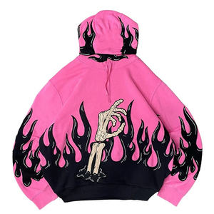 Hoodies en coton 100% fabriqués en usine, coupe ample, style streetwear, pour homme, avec patchwork unique - Product Image 3