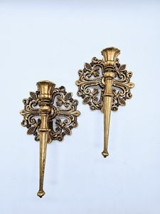 Royal Venetian Baroque <b>Wall</b> <b>Sconce</b> Luxury Decorative <b>Wall</b> <b>Light</b> with Handcrafted Mirror Details, Ornamental Brass Finish, - Product Image 1