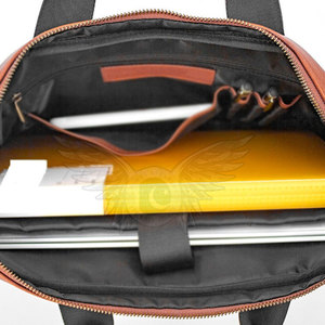 Sac pour ordinateur portable en cuir véritable, conçu pour le bureau et les déplacements quotidiens, avec des compartiments spacieux et une construction durable - Product Image 3
