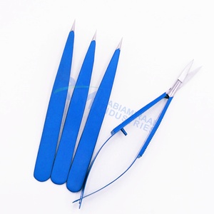 แหนบคิ้วเคลือบสีน้ำเงิน RMI พร้อมปลายแหลมสแตนเลสสีเงิน - Product Image 1