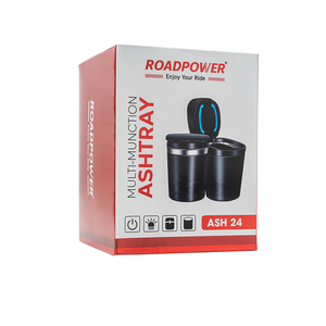 ROADPOWER (RP-ASH-24) Cendrier de voiture portable avec couvercle à fermeture automatique et lumière LED, compact, élégant et sans odeur, finition premium - Product Image 6