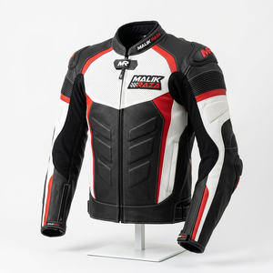 Veste en cuir de moto sur mesure, fabriquée à la main en cuir de vache véritable, vêtements de moto sur mesure - Product Image 6