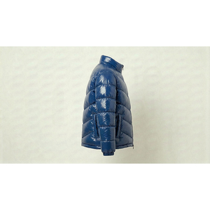 Chaqueta Acolchada Azul con Capucha para Hombre, Ecológica, Transpirable, Resistente al Viento, Informal, para Invierno, Corte Regular, Cierre de Cremallera, Color Sólido - Product Image 4