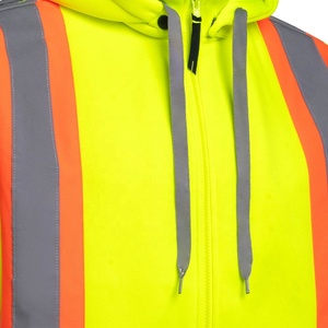 เสื้อฮู้ดสะท้อนแสงแบบกันน้ำสำหรับงานอุตสาหกรรม มาตรฐาน ANSI Class 3 EN ISO 20471 Class 2 ผลิตจำนวนมาก คุณภาพสูง มองเห็นได้ชัดเจน ผลิตจากผ้าฝ้าย - Product Image 4