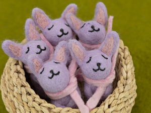 Wholesale Handmade Wool Felt Purple Easter Bunny for Garland, Hanging Ornament and Seasonal Decor - Product Image 6