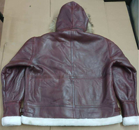 Veste en cuir véritable bordeaux pour femme avec capuche en fourrure amovible, manteau d'hiver à manches longues