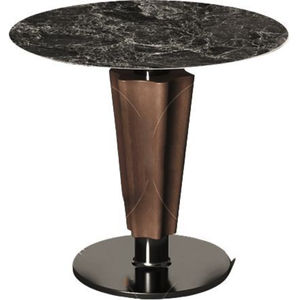 Tables basses de luxe pour la maison et l'hôtel, en métal de qualité supérieure, finition argentée brillante, texture martelée, base ronde avec dessus en bois - Product Image 4