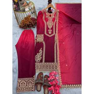 Conjunto de Traje de Fiesta para Mujer de Diseñador, Elegante Top Plazzo y Dupatta para Ocasiones Especiales - Product Image 2