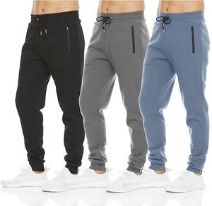 Pantalon de jogging athlétique léger et respirant pour homme, coupe droite, avec cordon de serrage et revers, idéal pour l'entraînement et la course à pied - Product Image 1