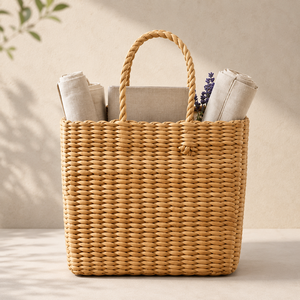 Sac à main tissé en jacinthe d'eau KOTTRAVAI, sac de plage naturel, écologique, pour les voyages quotidiens, en provenance du Tamil Nadu - Product Image 6
