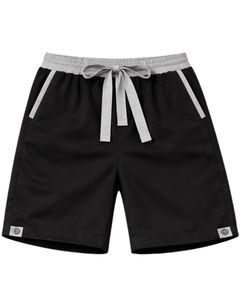 Customized Men Black Sleeveless Tank Top And Shorts Set Casual Summer Cotton Outfit <b>Light</b> Gray Trim Drawstring Two Piece Set - Product Image 4