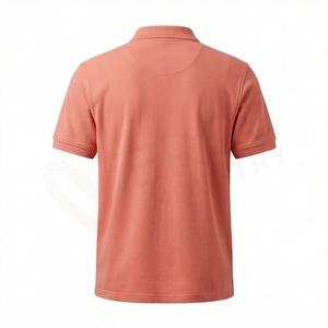 Polo de Manga Corta para Hombre, Color Coral, Estilo Casual, Transpirable, Corte Regular, Diseño de Punto Sólido - Product Image 2