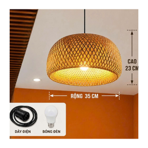 Lampe suspendue en rotin tressé à la main, en fibres naturelles, éclairage décoratif écologique pour la maison, l'hôtel, le restaurant - Product Image 4