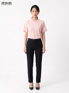 ANIMA Women's <b>Pink</b> Cotton T-Shirt Casual Breathable Short Sleeve - Product Image 1