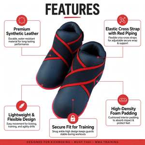 Protège-pieds de Taekwondo unisexe en PU personnalisables, 2 cm, résistants à l'usure, équipement d'entraînement d'arts martiaux, équipement de protection OEM - Product Image 6