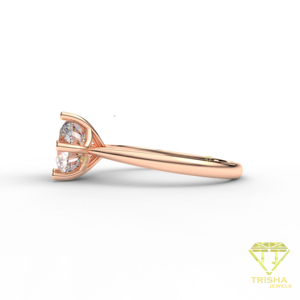 Anillo de Diamantes de Corte Redondo Personalizado en Oro Rosa, Joyería Fina, Anillo de Compromiso, Fabricante, Venta al por Mayor - Product Image 3