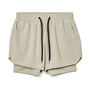Pantalones Cortos Deportivos Personalizados para Hombre, 100% Algodón, 2 en 1, de Secado Rápido, Doble Capa, Transpirables, para Gimnasio, Fitness, con Logotipo Frontal - Product Image 5