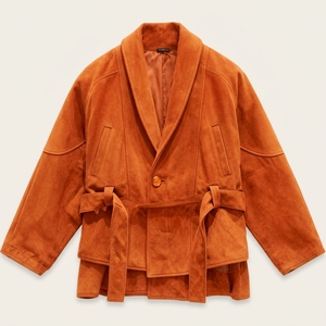 Custom <b>Men</b> <b>Suede</b> Style <b>Jacket</b> Belted Casual Outerwear Warm Fashion Coat Wholesale Apparel Manufacturer - Product Image 1