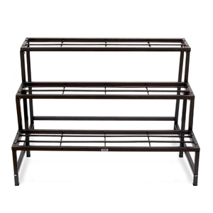 3 Tier Heavy Duty Chrome Plated Iron Plant <b>Stand</b> with Self Watering & Drainage Holes for <b>Pots</b> Living Room Balcony & Garden Use - Product Image 3