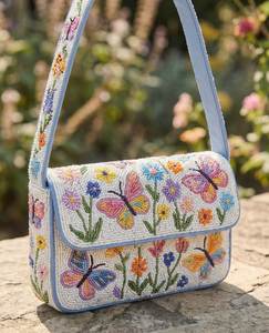 Bolso de hombro con cuentas, bolso bohemio bordado, bolso de hombro étnico bordado, bolso de hombro vintage con cuentas, bolso de hombro de diseñador con cuentas - Product Image 3