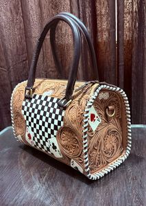 Sac à main en cuir véritable fait main et sculpté à la main pour femmes, avec un design floral vintage, artisanat de qualité supérieure - Product Image 3