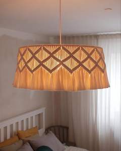 Pantalla de Lámpara de Macramé Artesanal, Cubierta de Luz Colgante Hecha a Mano con Cuerda para Decoración de Bodas y Eventos - Product Image 5