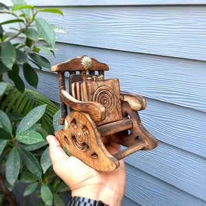Antique chair shape wood home drink coaster tea <b>cups</b> coffee mugs beer cans bar tumblers and water glasses heat resistant coaster - Product Image 5