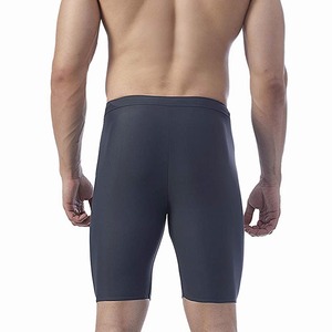 <b>Men's</b> Athletic Compression <b>Shorts</b> Black Bermuda Swimwear With Blue And <b>Orange</b> Stitching Sporty Tight Fit <b>Shorts</b> - Product Image 6