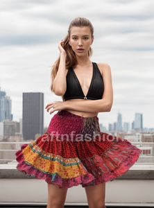 Mini-jupe bohème vintage en soie pour femme, taille haute, mode estivale, vente en gros, achetez directement du fournisseur à bas prix - Product Image 3