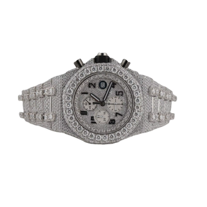 Diamond Dial Quartz Chronograph Watch Stainless Steel Bracelet <b>Wristwatch</b> Date Display Luxury Dress Watch - Product Image 1