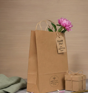Factory Custom Classic Paper <b>Bag</b> with Handle Offset Printing 100% Recycled Kraft Personalised Logo - Product Image 3