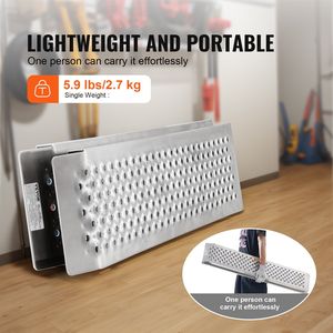 Rampes de chargement portables en aluminium de 47,2 x 8,5 pouces, durables, avec trous antidérapants, design compact pour un rangement facile, lot de 2 - Product Image 6