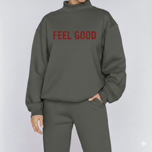Female Mockneck Sweatshirt Warm Lightweight Casual Wear - Product Image 1