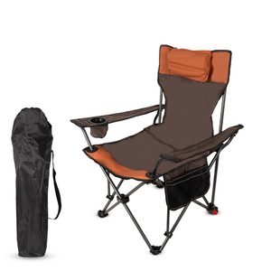 Chaise de camping Roadpower (RP-CHR-60) de qualité supérieure avec accoudoirs en aluminium, porte-gobelet et rangement latéral, au design bicolore élégant - Product Image 1